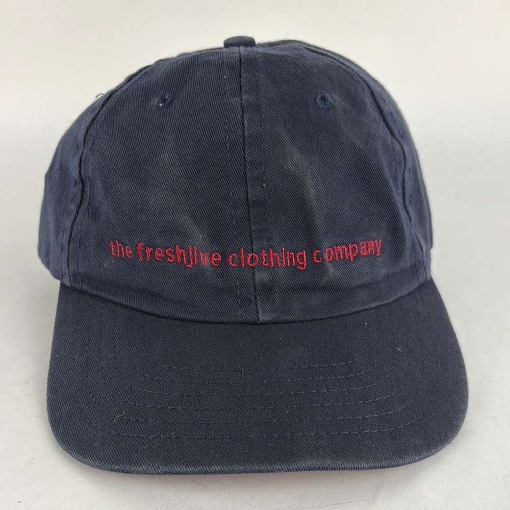 Vintage Freshjive Navy blue Baseball hat w/ red embroidered logo